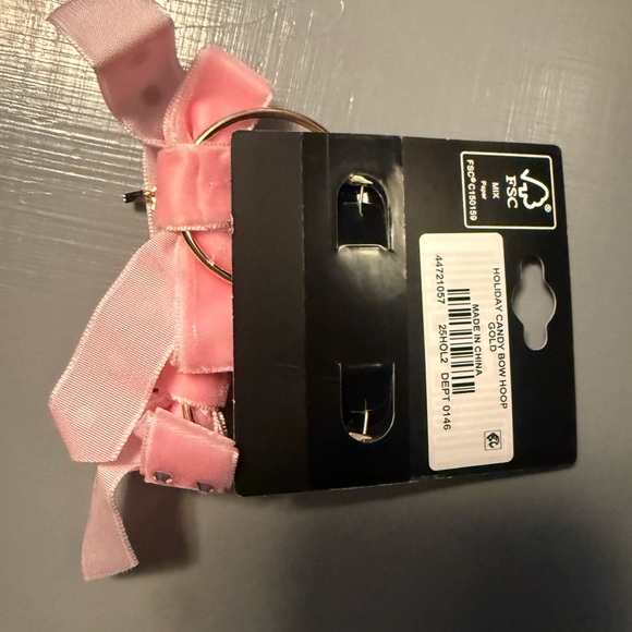 Torrid Pink Bow Candy Hoop Earrings - Picture 3 of 3